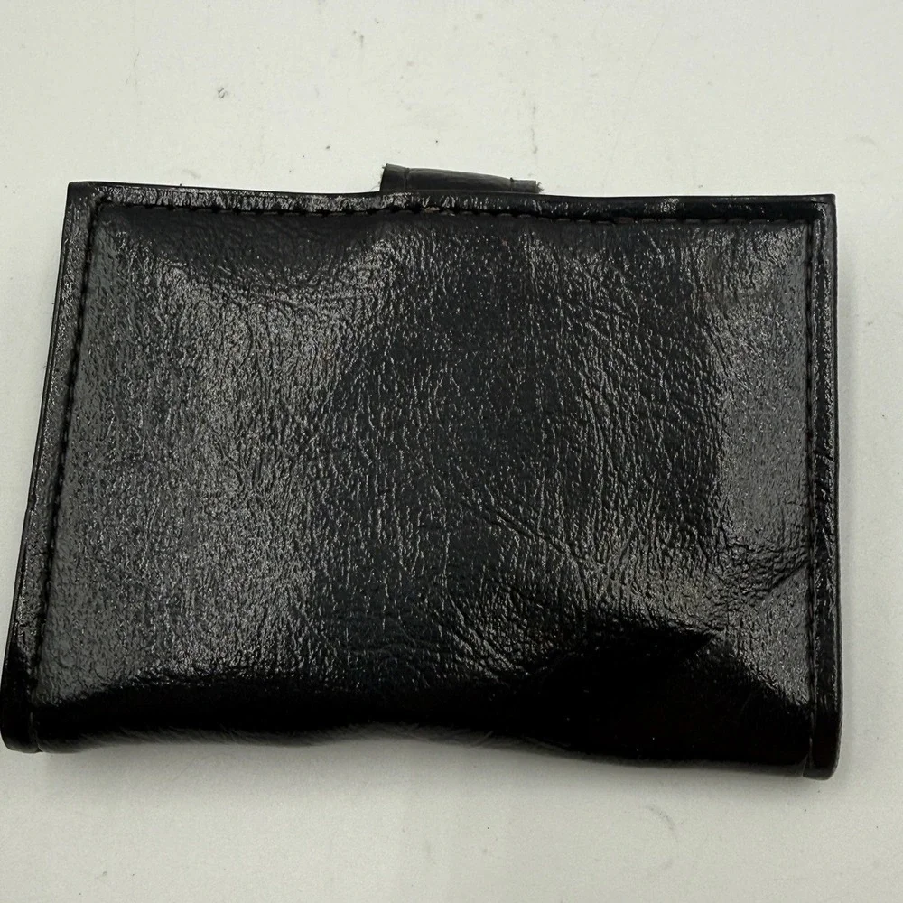 Vintage Sirco Vinyl Travel Wallet ID Holder Document Case Black Red USA NOS